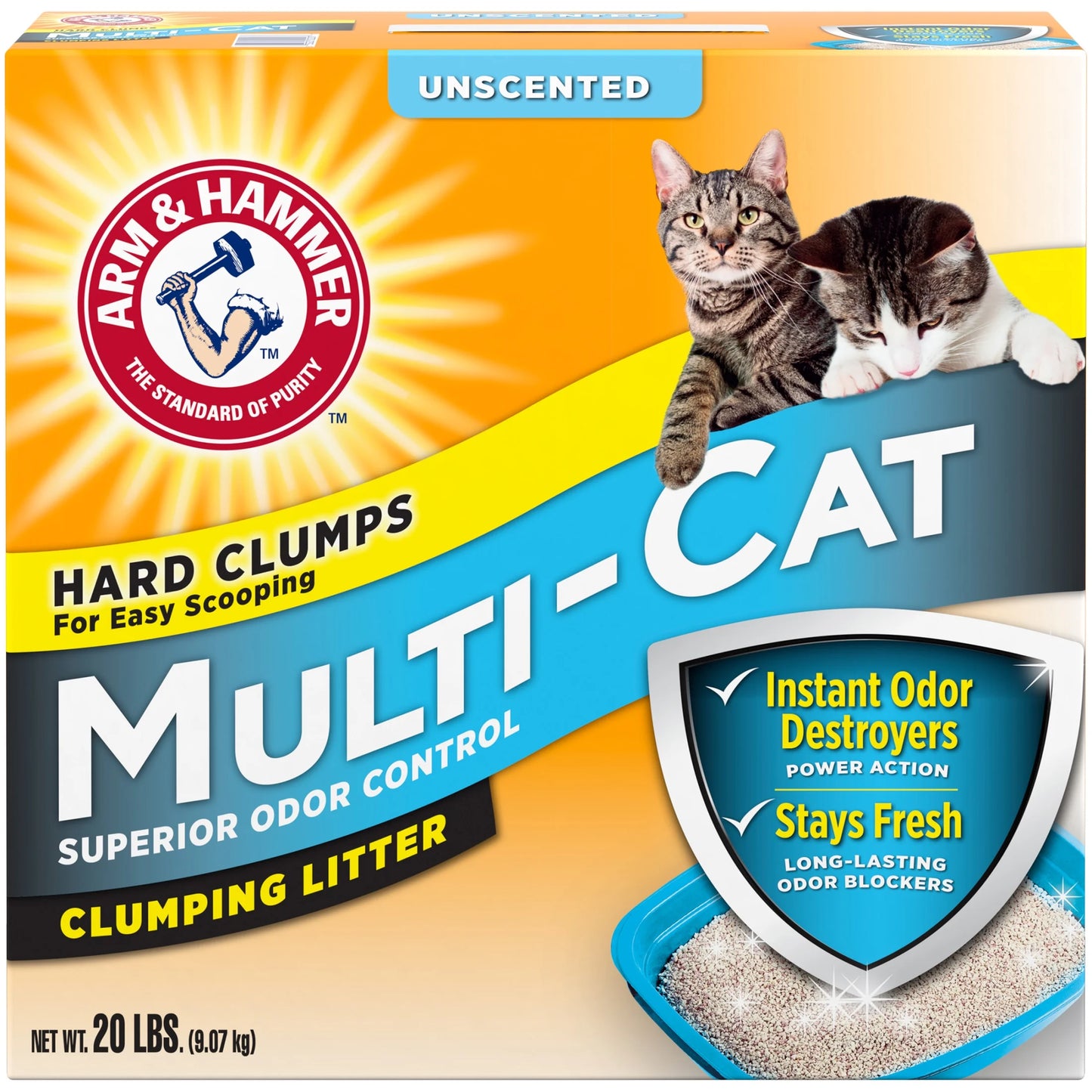 Multi-Cat Clumping Litter Unscented, 20 Lb