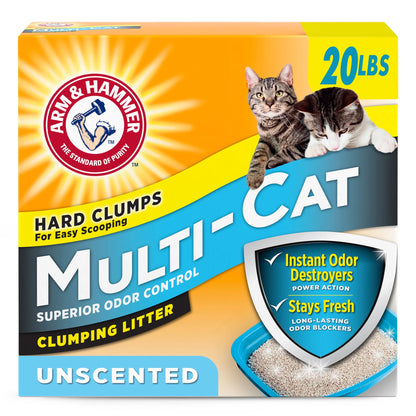 Multi-Cat Clumping Litter Unscented, 20 Lb