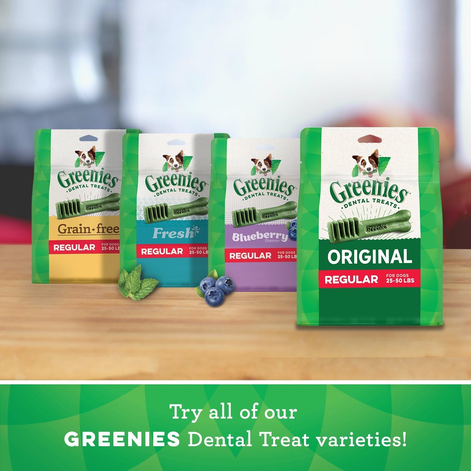 Original Teenie Natural Dental Care Dog Treats, 3 Oz. Pouch (11 Treats)