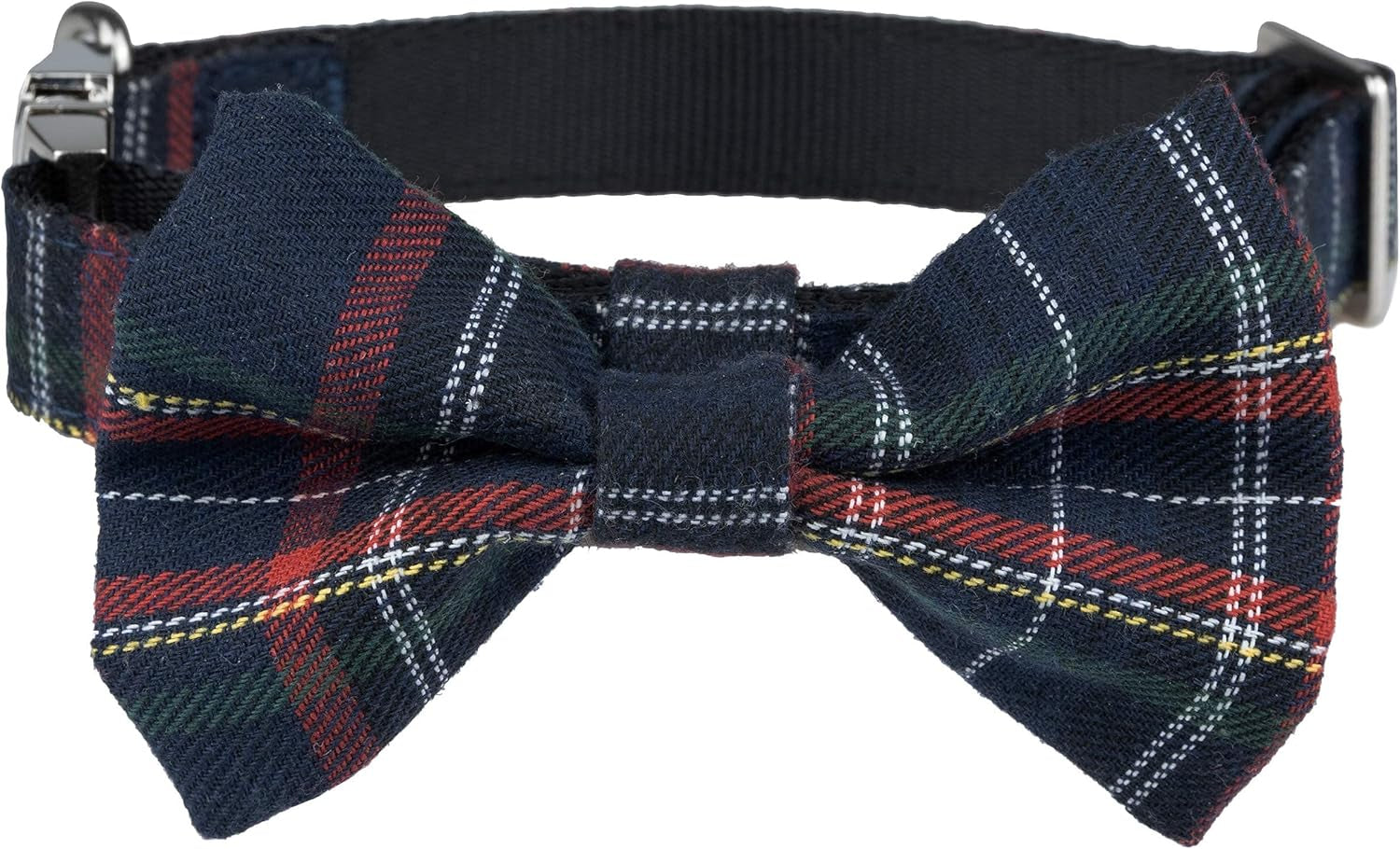 Scottish Tartan Bowtie Dog Collar & Leash Set with Detachable Bow Tie for Girl or Boy Dogs Comfortable Plaid Pattern, Fully Adjustable, Great Pet Gift (XS, Blue)