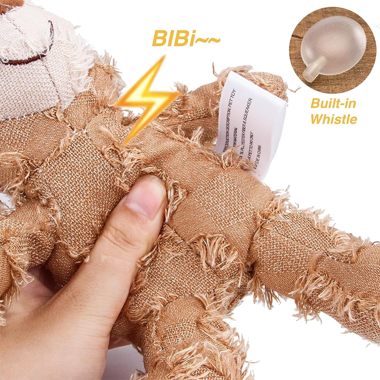 Dog Companion for Heavy Chewers- Indestructible Robust Bear Dog Toy, Resistant Squeaky Dog Toys for Heavy Chewers, Unbreakable Stuffed Plush Dog Toys for Aggressive Chewers (A-Navy)