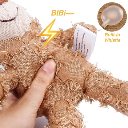 Dog Companion for Heavy Chewers- Indestructible Robust Bear Dog Toy, Resistant Squeaky Dog Toys for Heavy Chewers, Unbreakable Stuffed Plush Dog Toys for Aggressive Chewers (A-Navy)