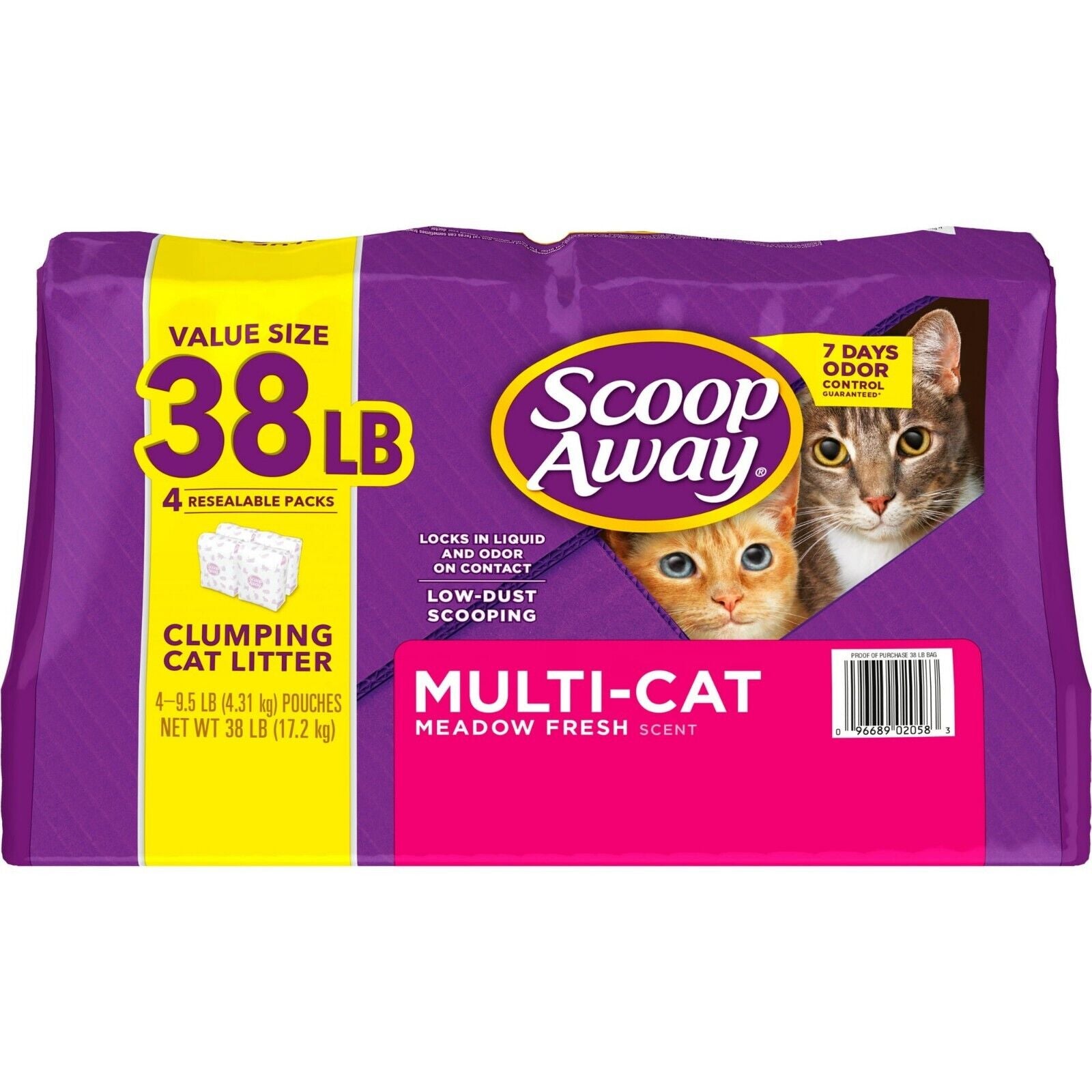 Scoop Away Extra Strength Multi-Cat Scented Litter, Clumping Cat Litter, 38 Lb