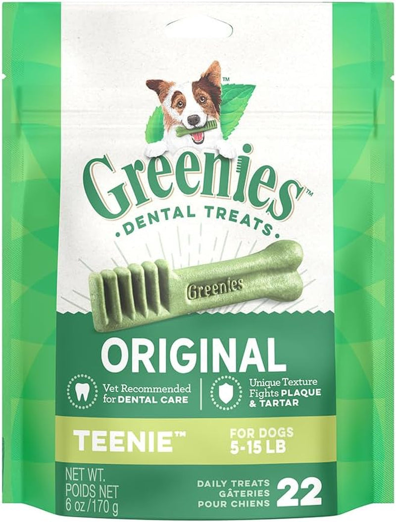 Original Teenie Natural Dental Care Dog Treats, 6 Oz. Pack (22 Treats)